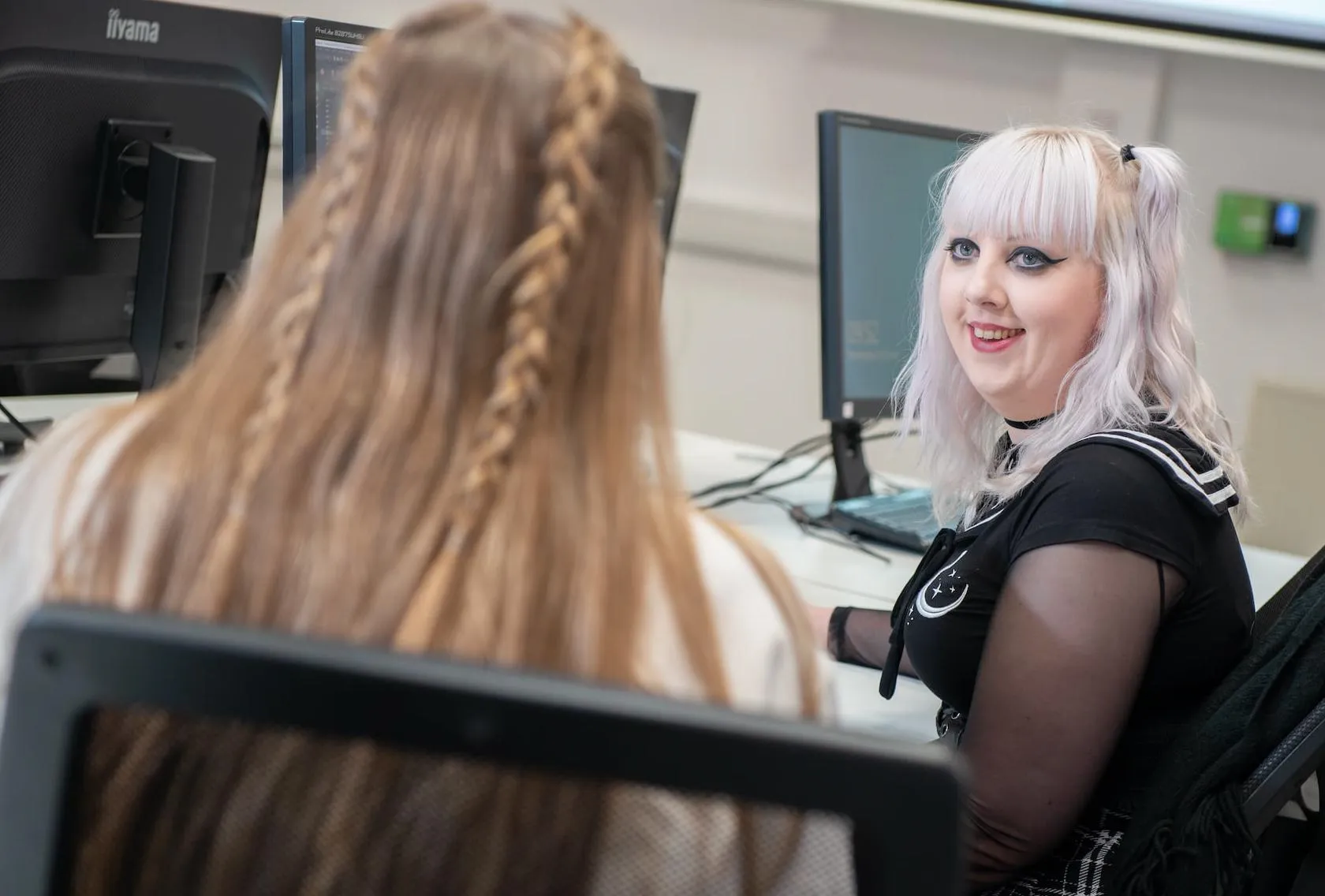 Students using the Digital Design PC lab