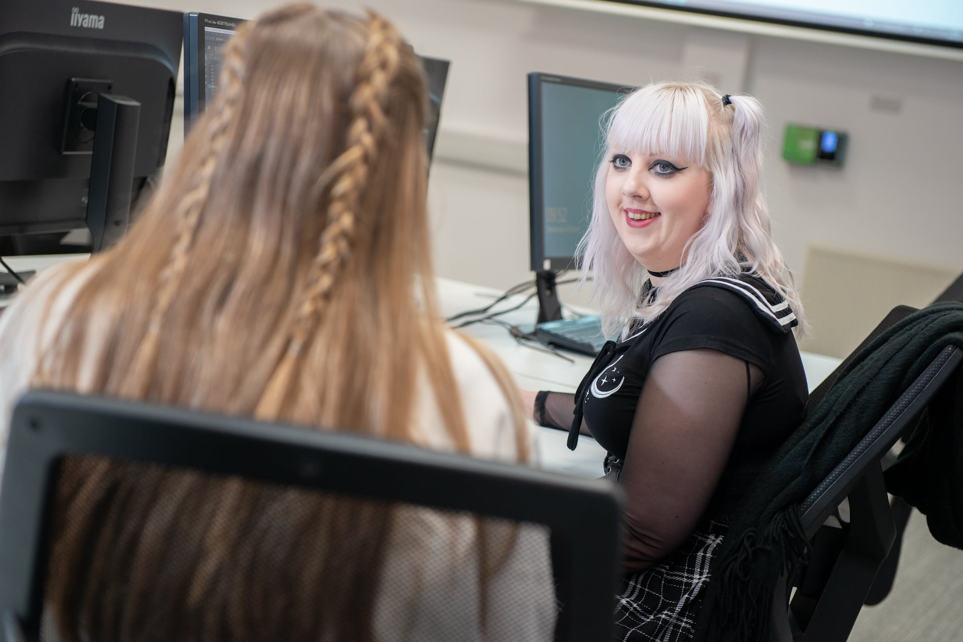 Students using the Digital Design PC lab