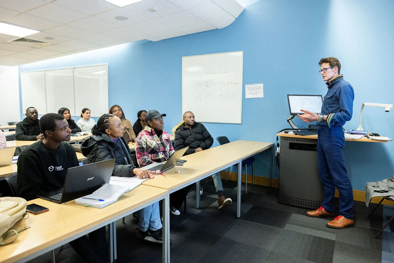 Prof Andrew Holmes teaching. 