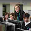 Teacher and students at Kelvin School
