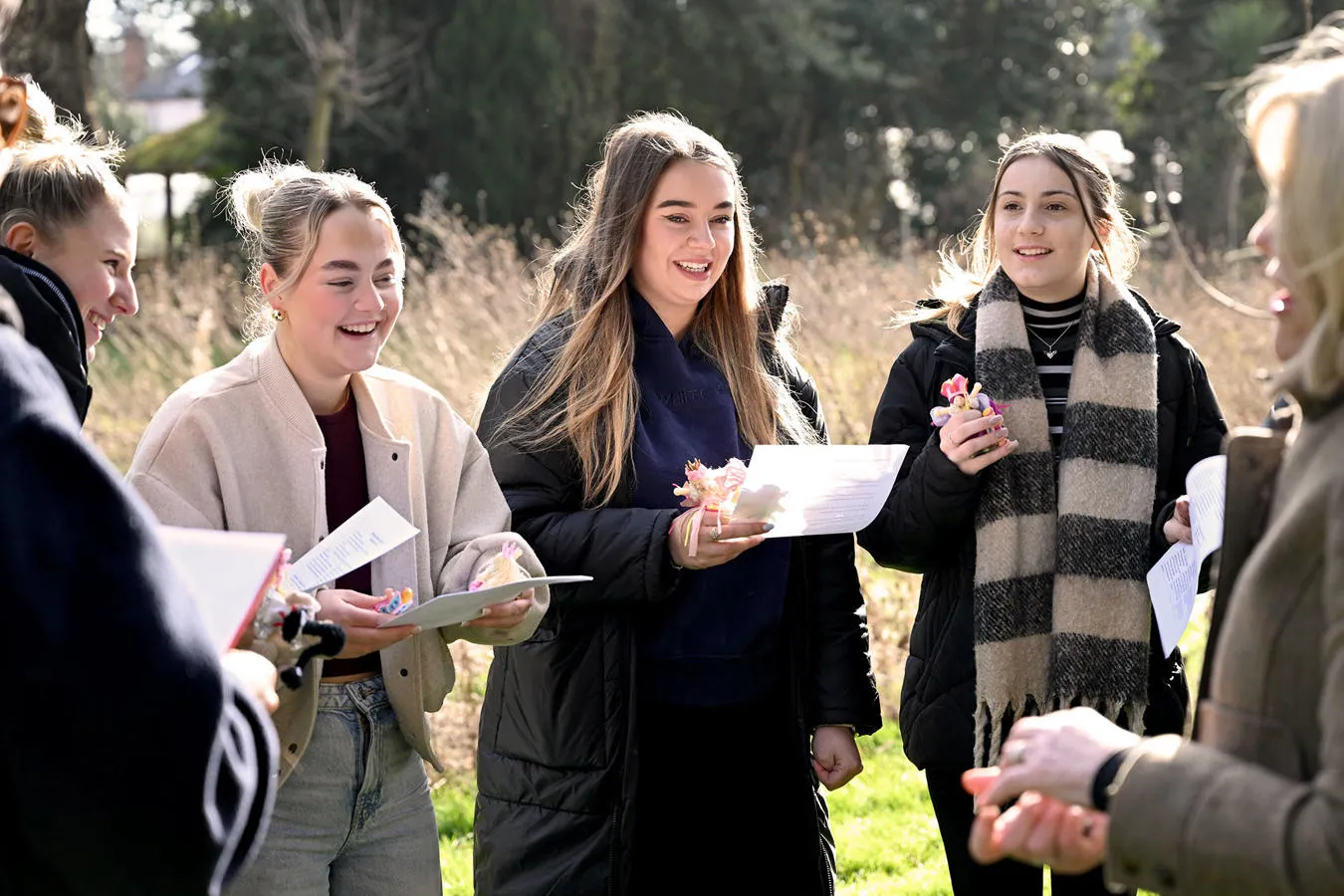 A group of students outside