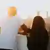 Teenagers looking at sunset