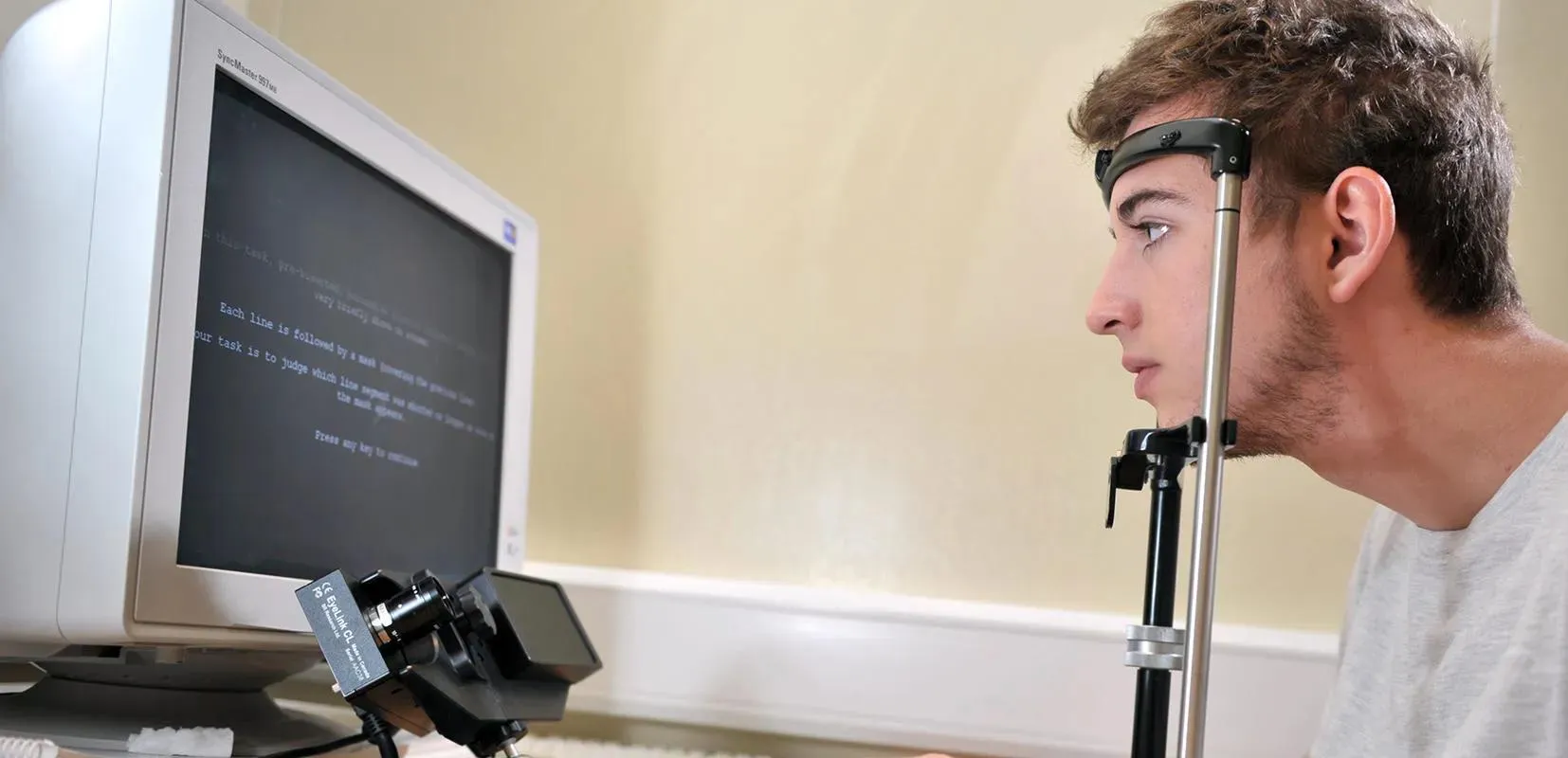 Student in Eye-Tracking Lab