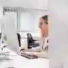 Student sat at a computer in the Media Hub at the University of Hull