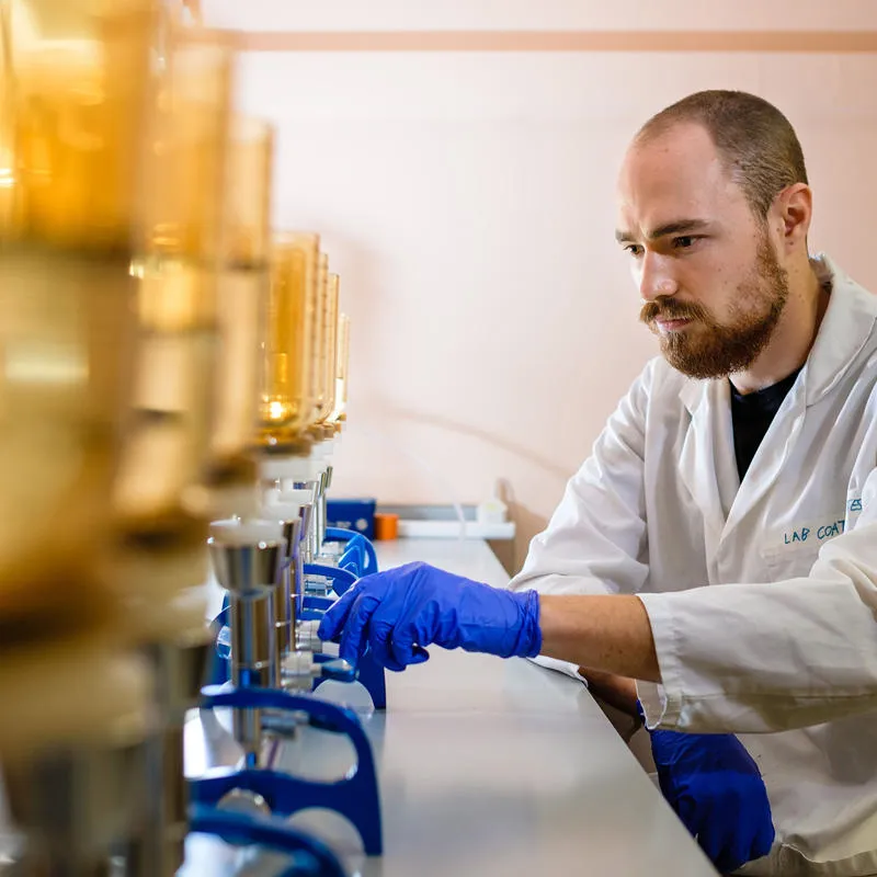 A student working in a laboratory