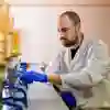 A student working in a laboratory