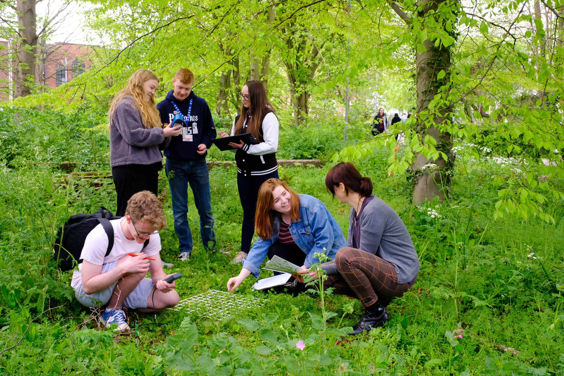 Environmental Sciences students on a field trip at the University of Hull