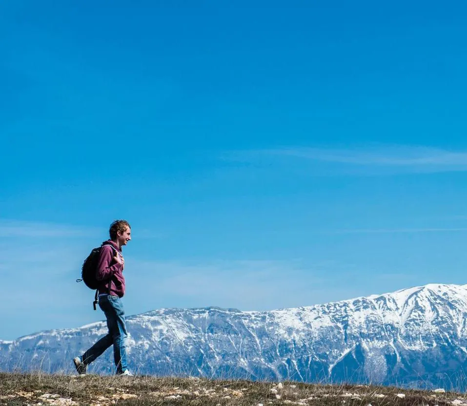 student walking