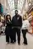 Three students in Hepworths Arcade
