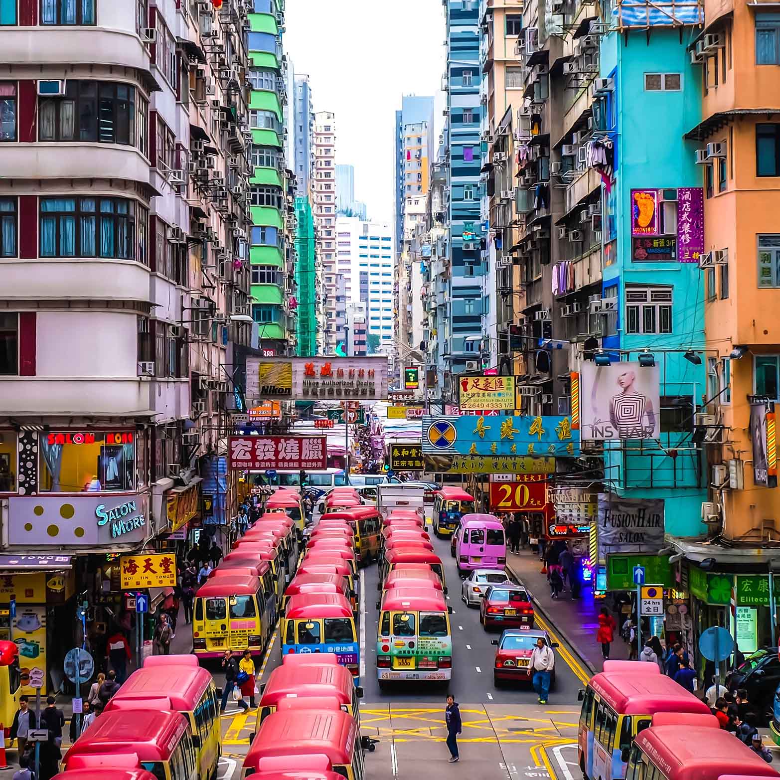 View of a street in Hong Kong