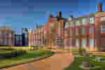 The exterior of the Wharfe building which is a classical style redbrick university building