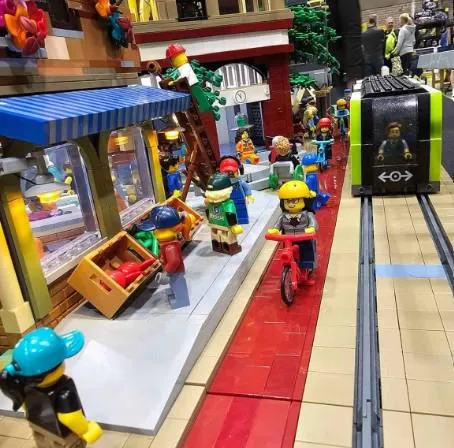 Lego figure on bike