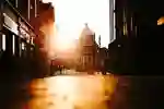Hull city hall with the sun setting behind it's neo classical dome