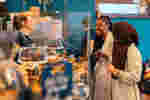 Students ordering food at Nibble @ the Dock.