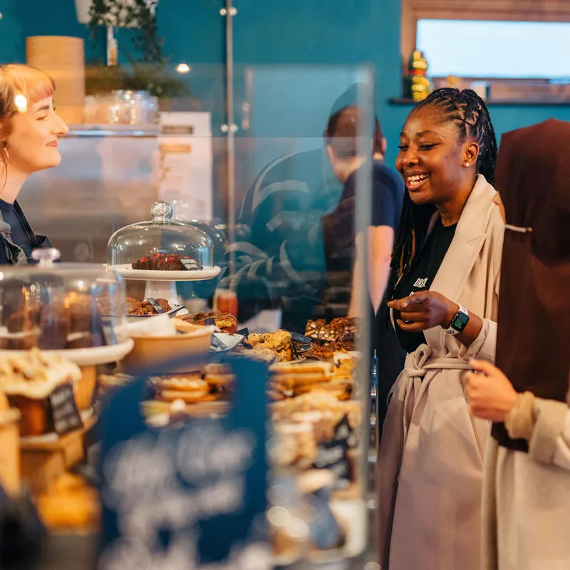 Students ordering sweet treats at a cafe in Hull