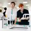 Two students in a lab