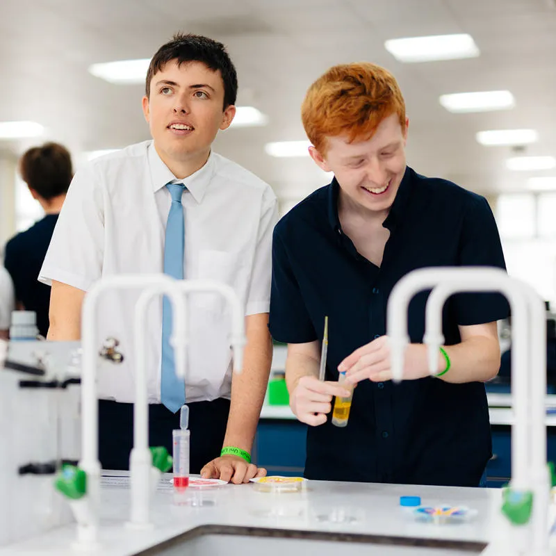Two students in a lab