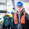 A Marine Biology Student off the coast of England on a research trip