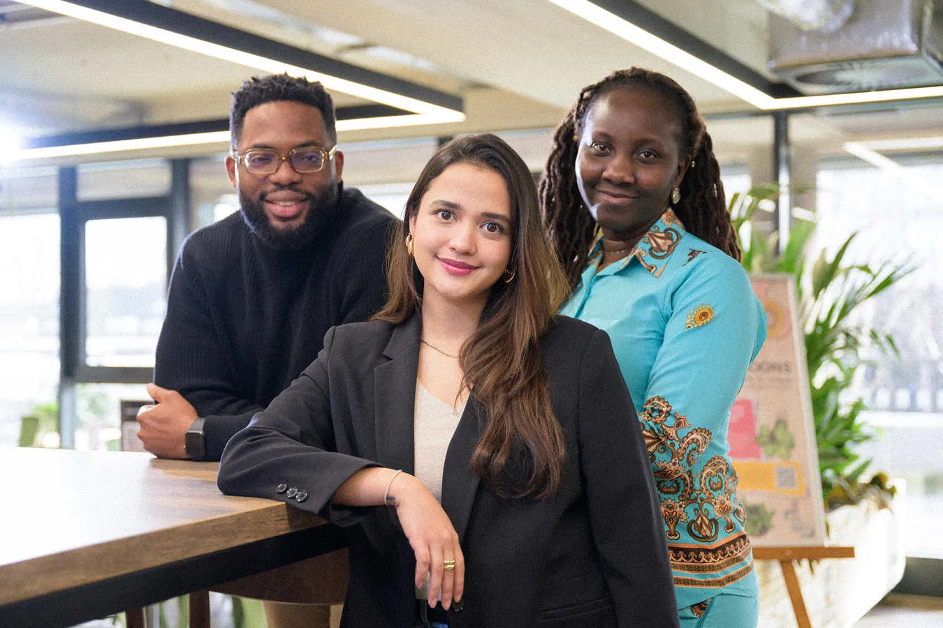 A group of three international alumni