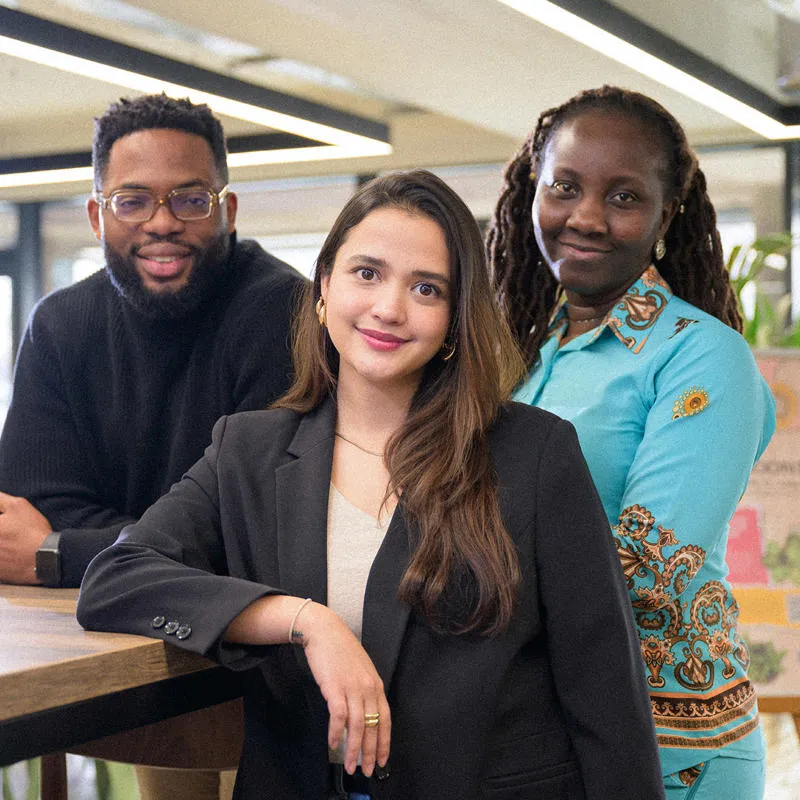 A group of three international alumni