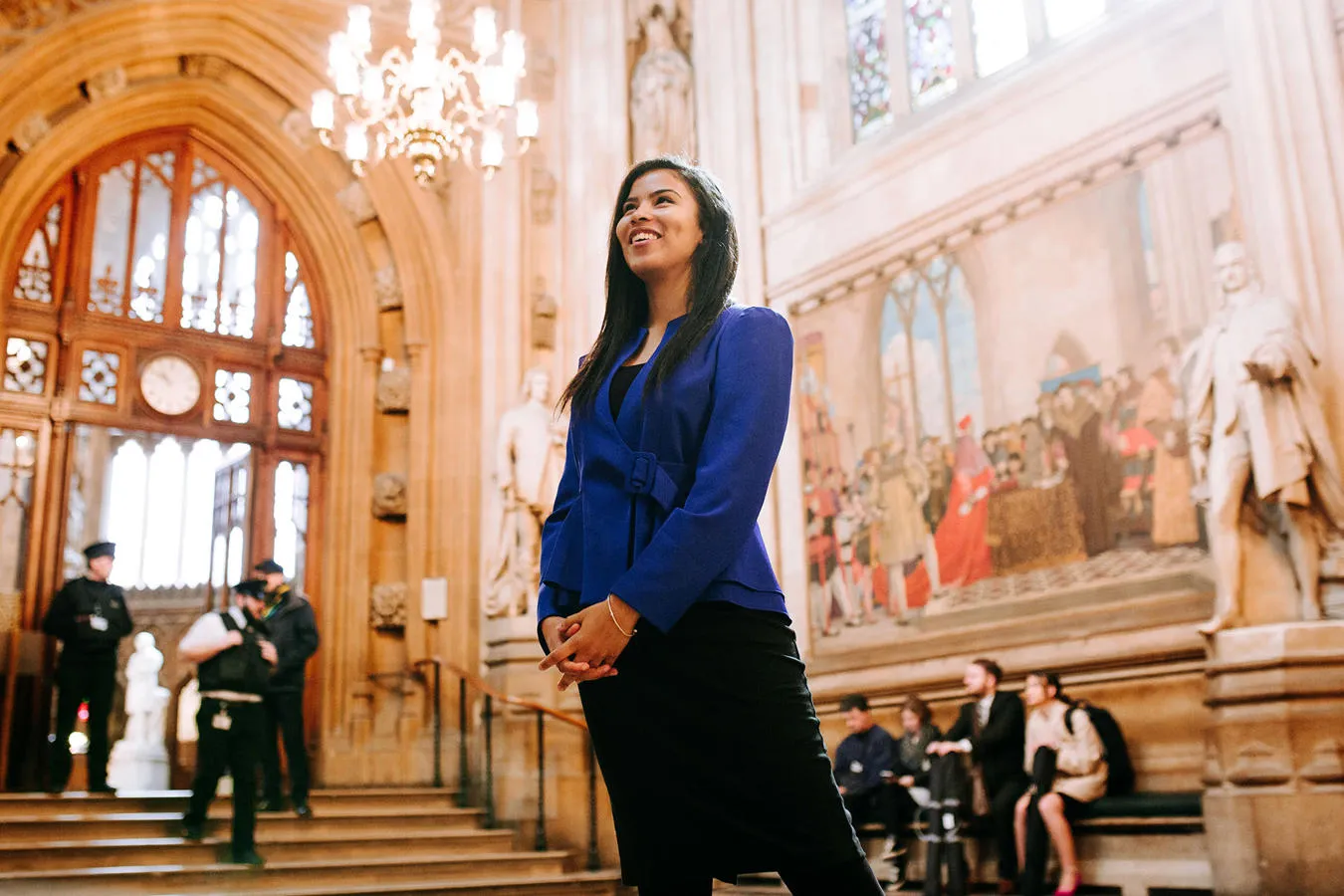 Student stood in Westminster
