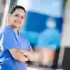 A women wearing black scrubs
