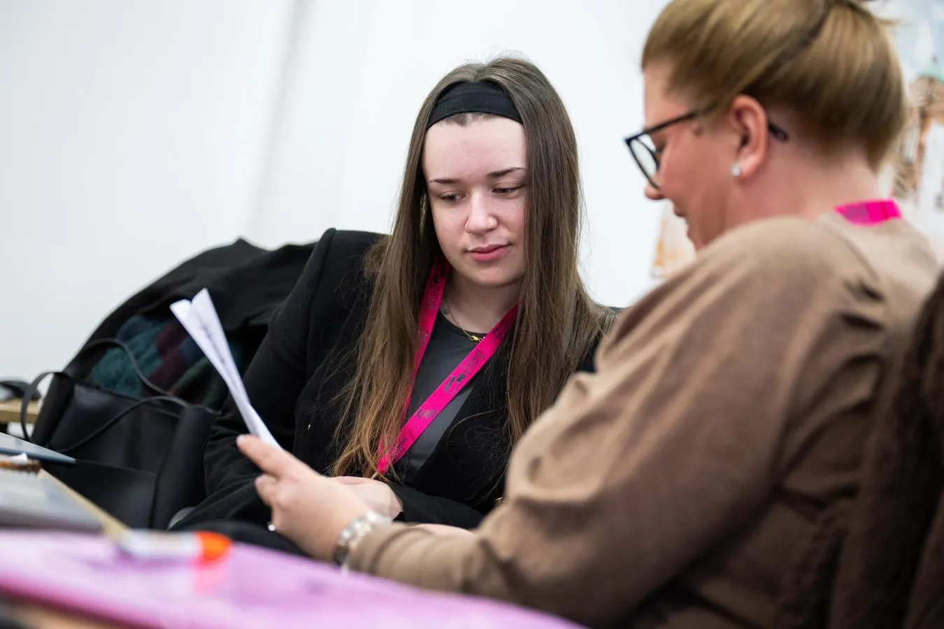 Student and lecturer in legal advice centre