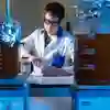 Dr Martin Taylor preparing a sample in the chemical engineering lab