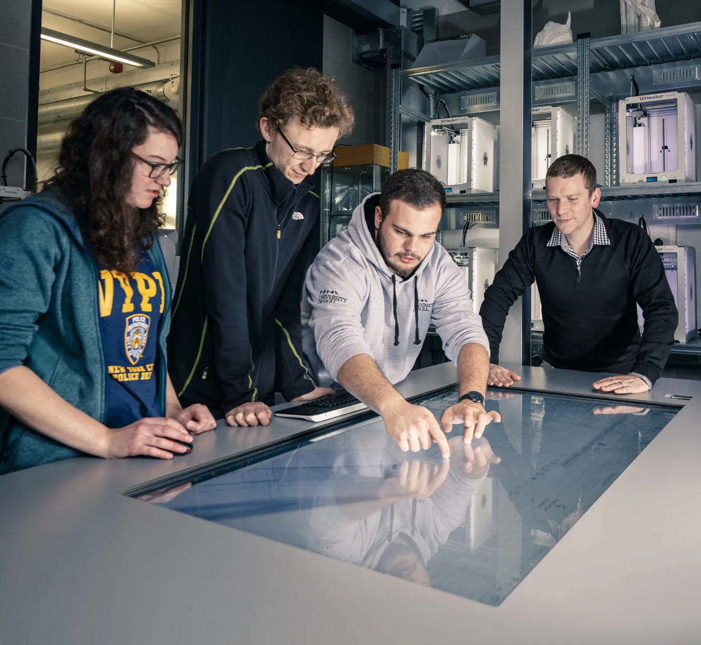 Mechanical Engineering students in the FabLab at the University of Hull