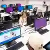 Students using computers in a PC lab