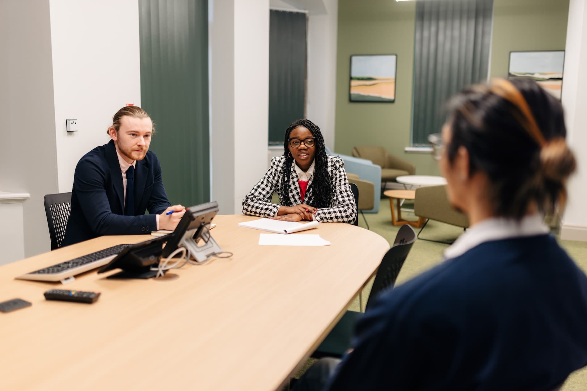Students meeting with a client in the Legal Advice Centre