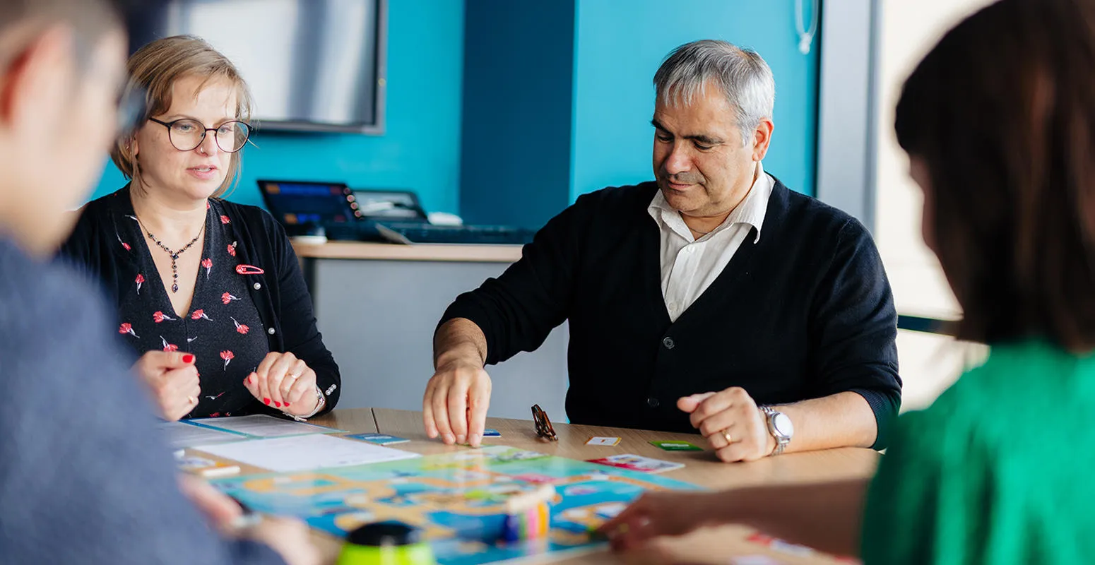 Members of the MFRG project team, trialling the Flood Recovery Game