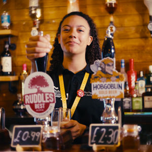 Mia working on campus at Wetherspoons