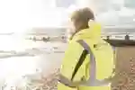 Worker looking out over the sea