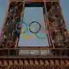 Olympic rings on the Eiffel Tower during the Paris Olympics