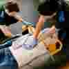 Student paramedics practicing resuscitation