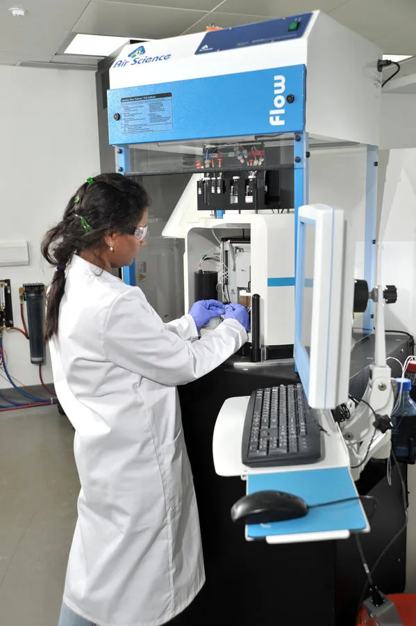 Student working in a lab