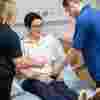 Physiotherapy students on a practical session at the University of Hull