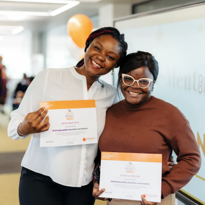 Students receiving their Hull Employability Award.