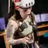 Woman using a VR headset