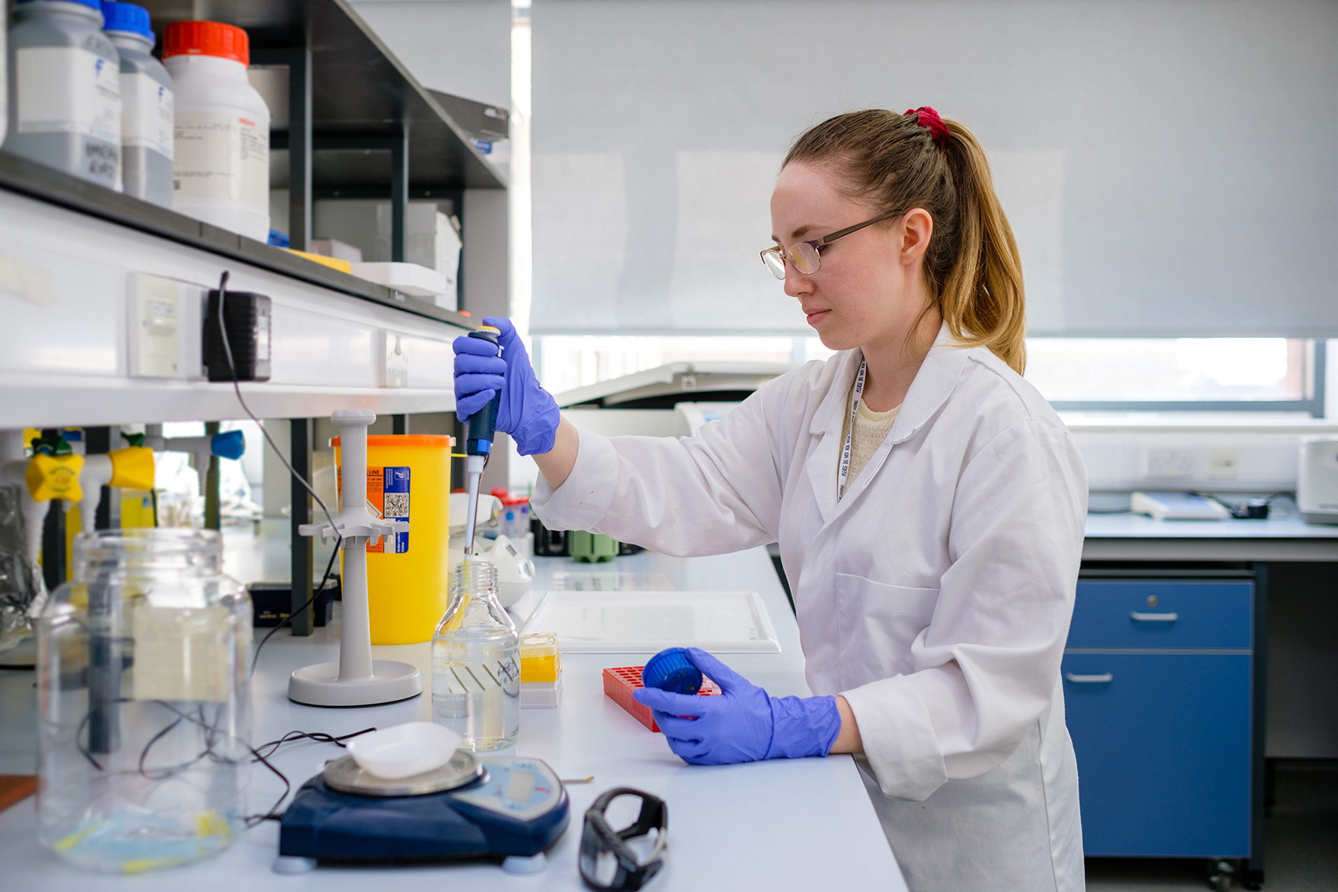 Student working in a lab
