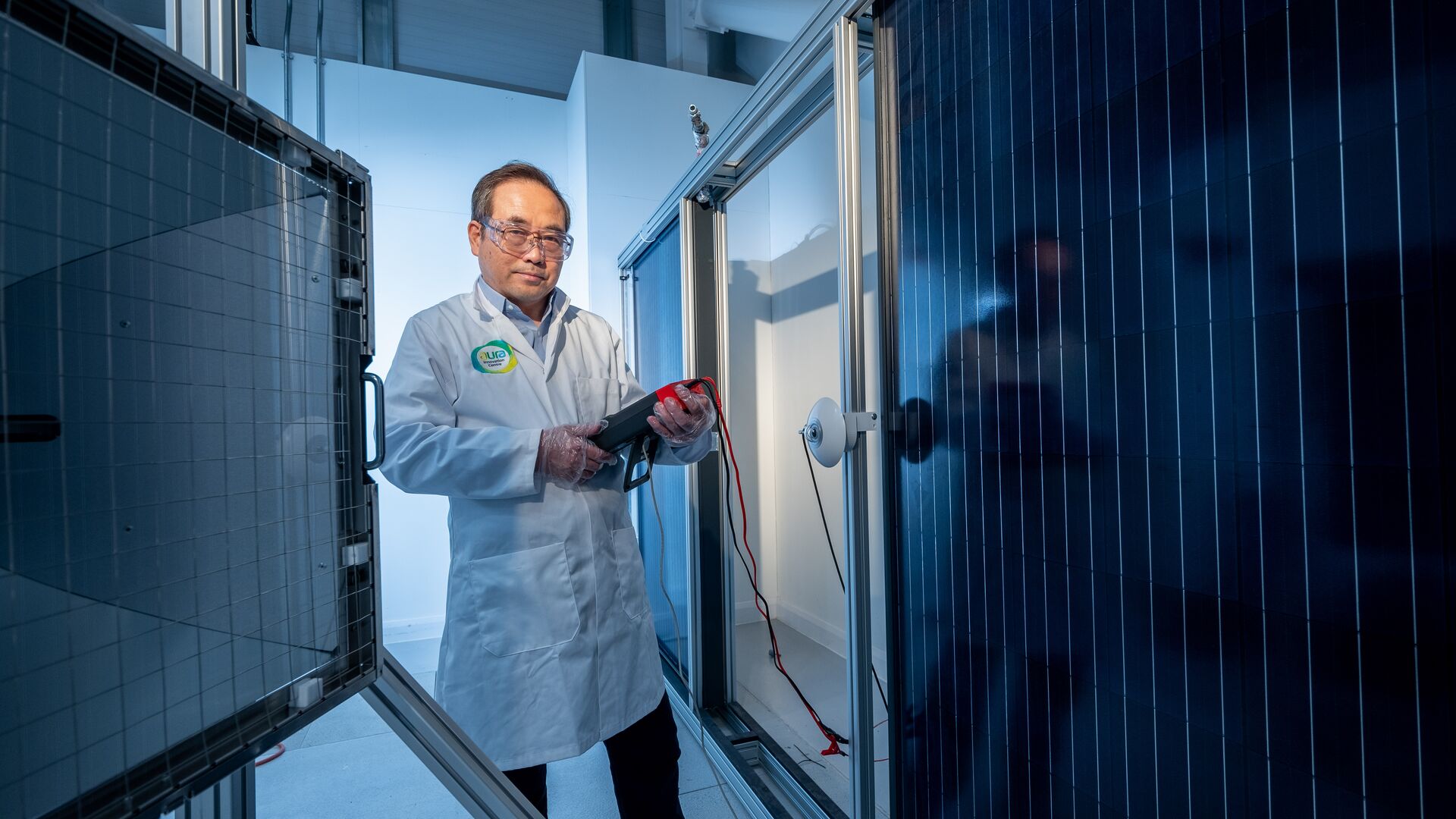 A professor doing tests