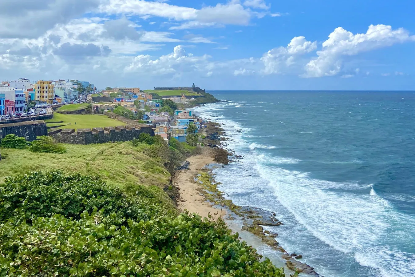 A Puerto Rican coastal town seen from el Morro