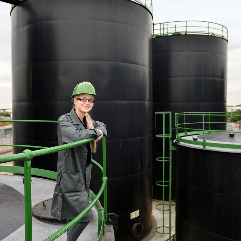Engineer conducting health and safety visit at fuel storage facility
