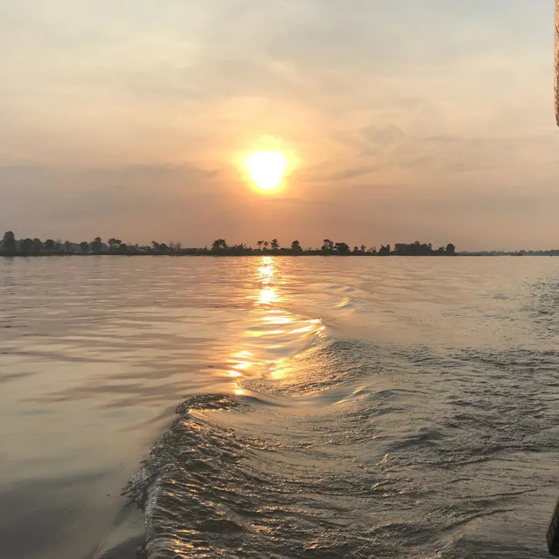 Mekong River sunset from a boat