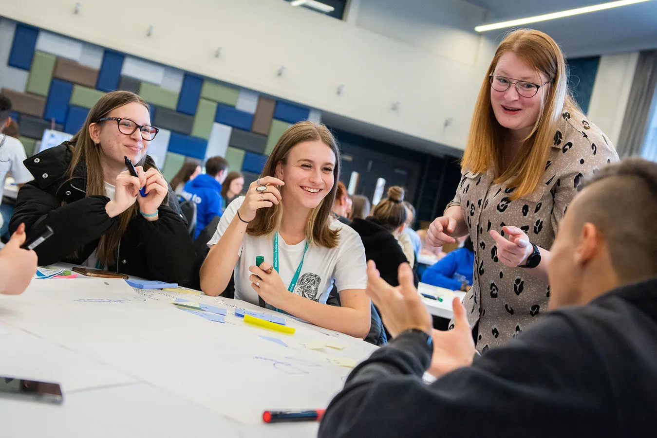 Group work with 6th formers and teacher