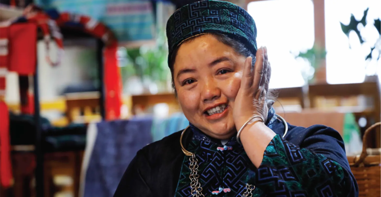 Mrs Sung Thi Lan, participant in the SHEroic Journeys project, wearing traditional Vietnamese clothing