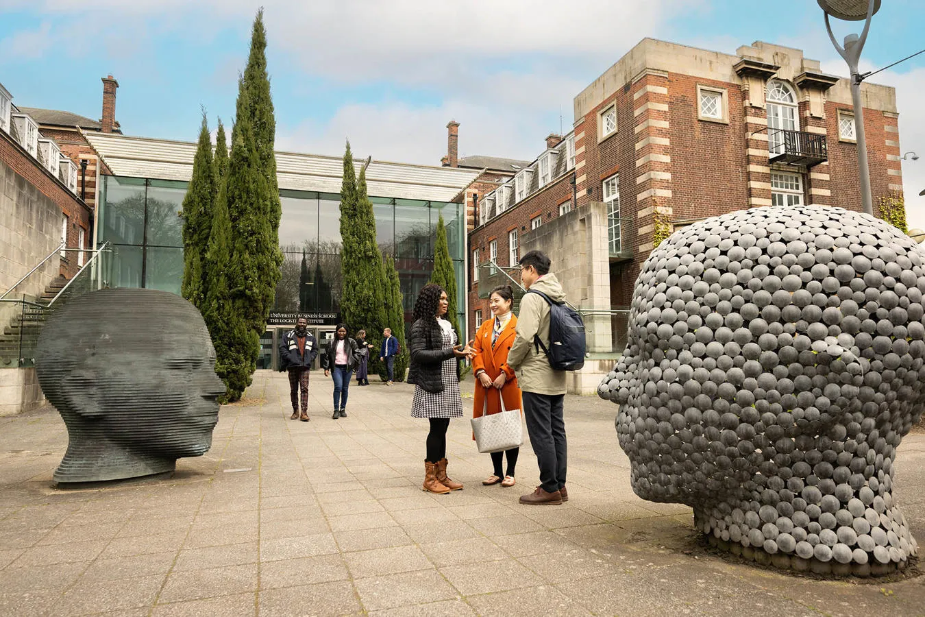 Students outside Hull University Business School
