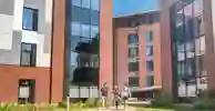 Students walking through The Courtyard