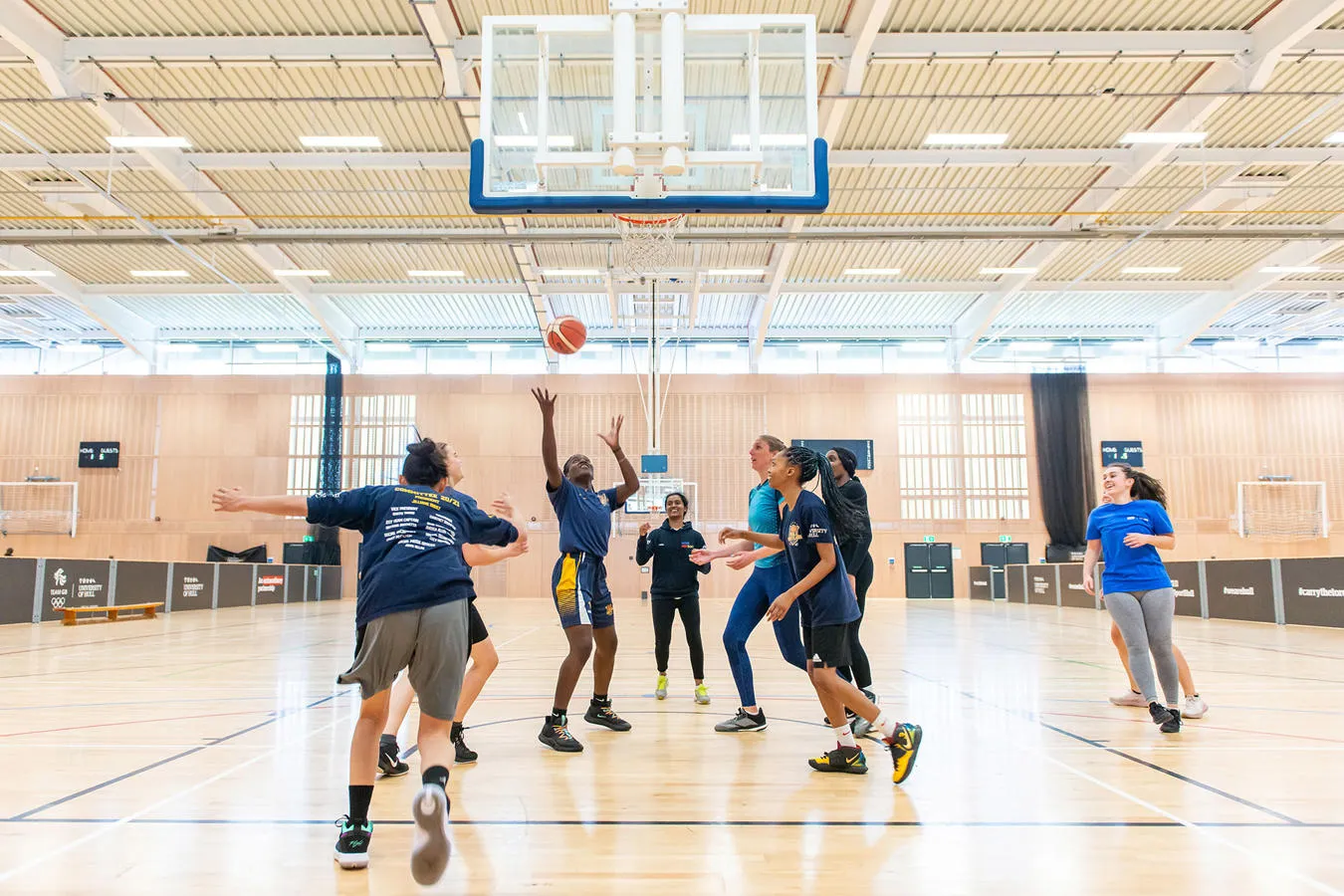 Women's Basketball team in training